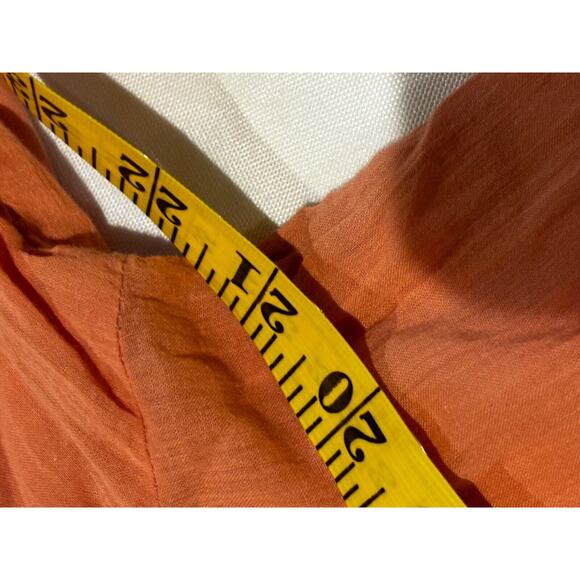 Liz Claiborne Womens coral Sz M Linen‎ feel light boho Top coastal career classy - Picture 5 of 6